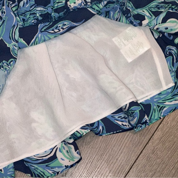 Lilly Pulitzer Cristiana Stretch Dress High Navy Take it or Leaf it Women’s 12 - Picture 11 of 13